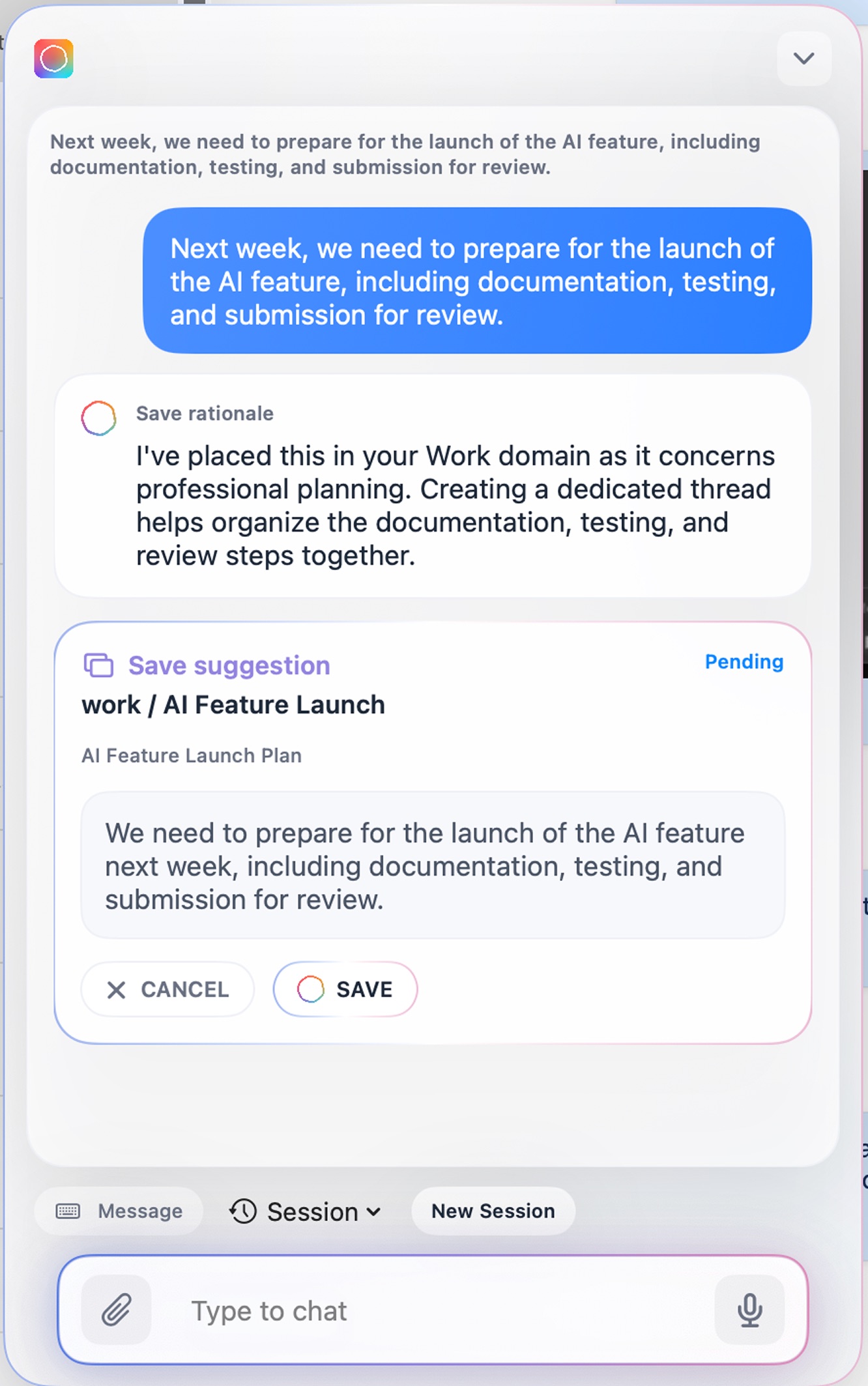 AI save workflow